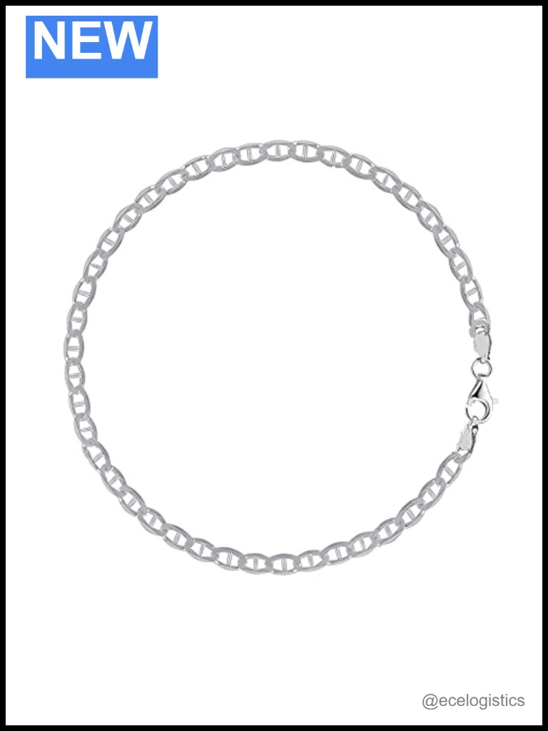 Italian Sterling Silver Mariner Link Anklet Bracelet Or Necklace